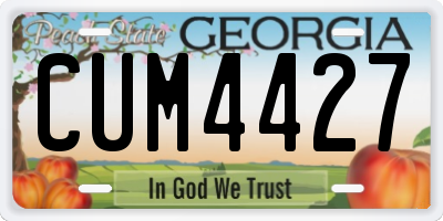 GA license plate CUM4427