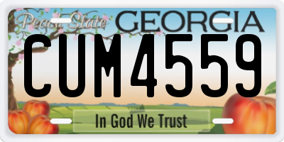 GA license plate CUM4559