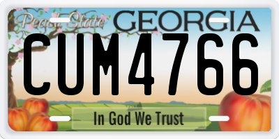 GA license plate CUM4766