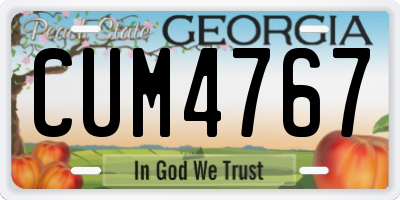 GA license plate CUM4767