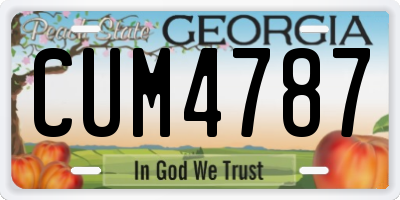 GA license plate CUM4787
