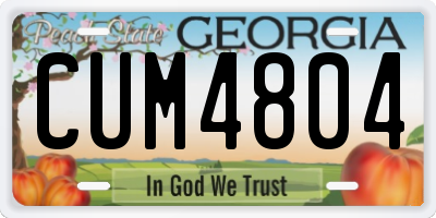 GA license plate CUM4804