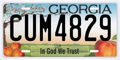 GA license plate CUM4829