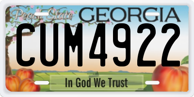 GA license plate CUM4922