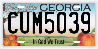 GA license plate CUM5039