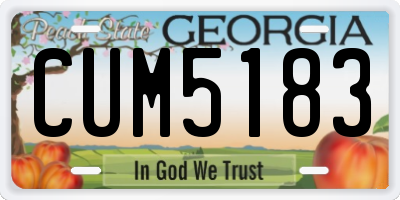 GA license plate CUM5183