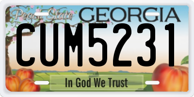 GA license plate CUM5231