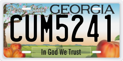 GA license plate CUM5241