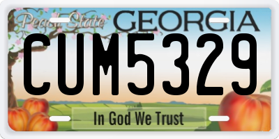 GA license plate CUM5329
