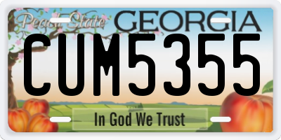 GA license plate CUM5355