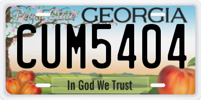 GA license plate CUM5404