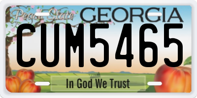 GA license plate CUM5465