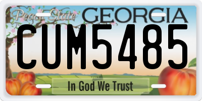 GA license plate CUM5485