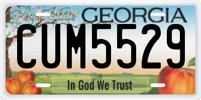 GA license plate CUM5529