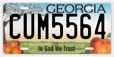 GA license plate CUM5564