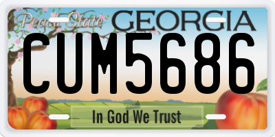 GA license plate CUM5686