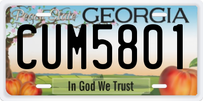 GA license plate CUM5801