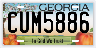 GA license plate CUM5886