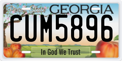 GA license plate CUM5896