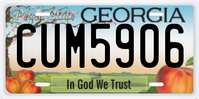 GA license plate CUM5906