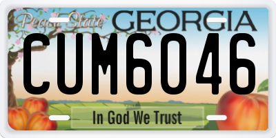 GA license plate CUM6046