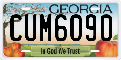 GA license plate CUM6090