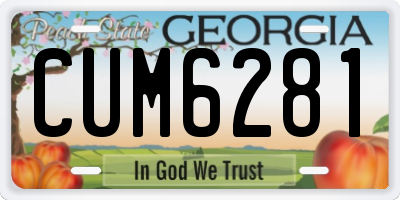 GA license plate CUM6281