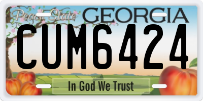 GA license plate CUM6424