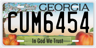GA license plate CUM6454