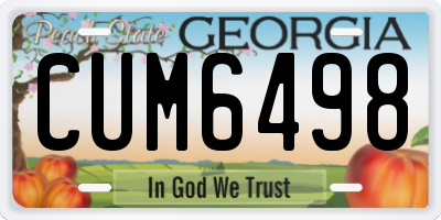 GA license plate CUM6498