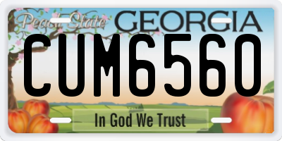 GA license plate CUM6560