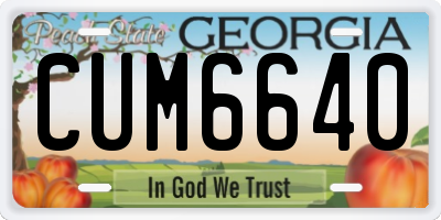 GA license plate CUM6640