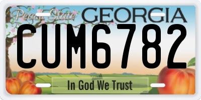 GA license plate CUM6782
