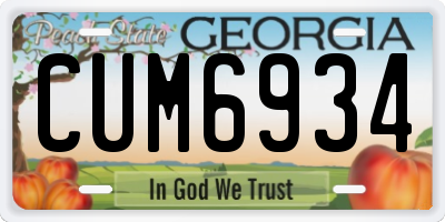 GA license plate CUM6934