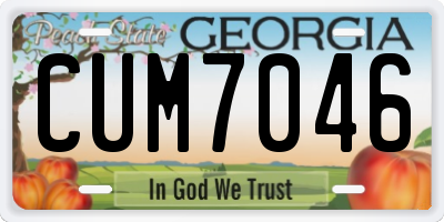 GA license plate CUM7046