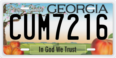 GA license plate CUM7216
