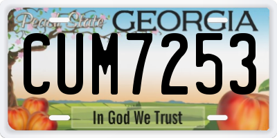 GA license plate CUM7253