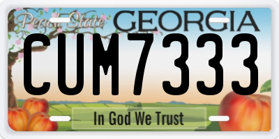 GA license plate CUM7333