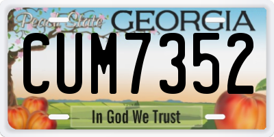GA license plate CUM7352