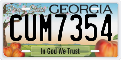 GA license plate CUM7354