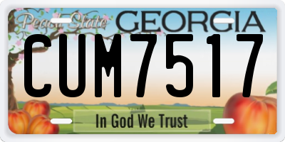 GA license plate CUM7517