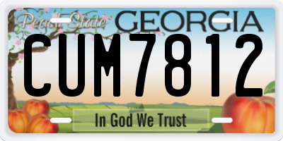 GA license plate CUM7812