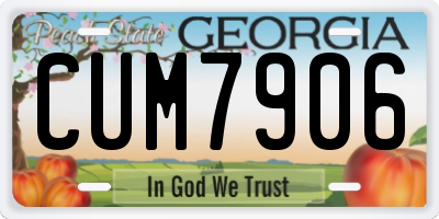 GA license plate CUM7906