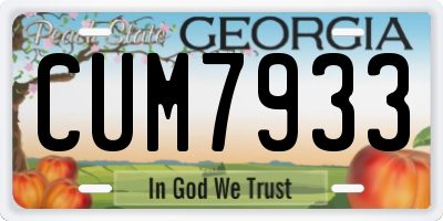 GA license plate CUM7933