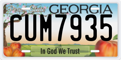 GA license plate CUM7935