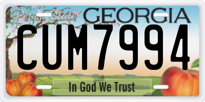 GA license plate CUM7994