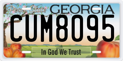 GA license plate CUM8095
