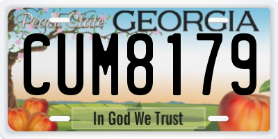GA license plate CUM8179