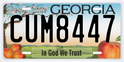 GA license plate CUM8447