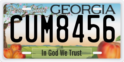 GA license plate CUM8456